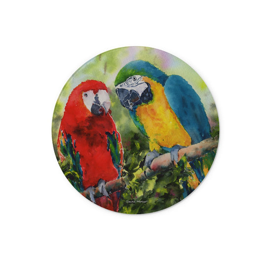 Parrots Glass Chopping Board