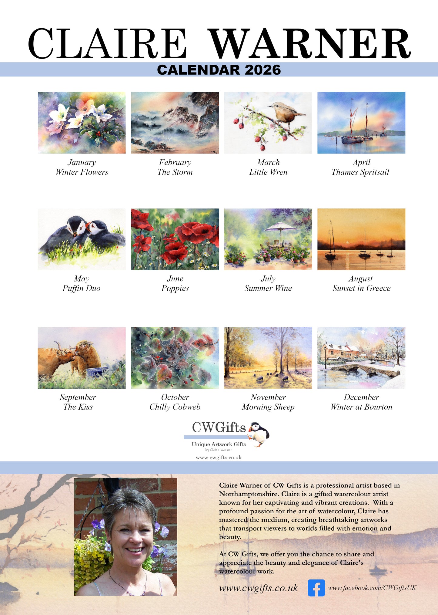 A4 Wall Calendar 2026