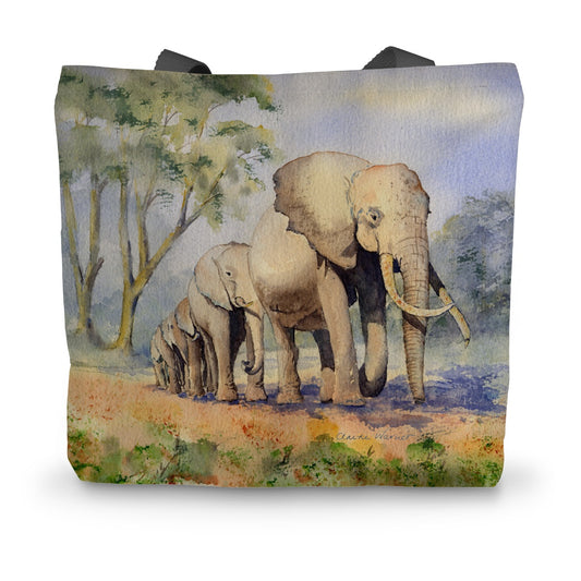 Elephants Canvas Tote Bag